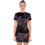 Grunge Paint Splatter Splash Ink Drop Hem Mini Chiffon Dress