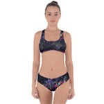 Grunge Paint Splatter Splash Ink Criss Cross Bikini Set