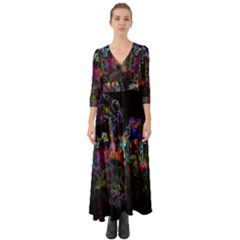 Button Up Boho Maxi Dress 