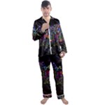 Grunge Paint Splatter Splash Ink Men s Long Sleeve Satin Pajamas Set