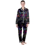 Grunge Paint Splatter Splash Ink Women s Long Sleeve Satin Pajamas Set	