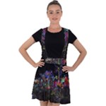 Grunge Paint Splatter Splash Ink Velvet Suspender Skater Skirt
