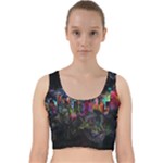 Grunge Paint Splatter Splash Ink Velvet Racer Back Crop Top
