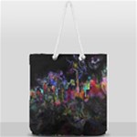 Grunge Paint Splatter Splash Ink Full Print Rope Handle Tote (Large)