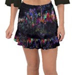 Grunge Paint Splatter Splash Ink Fishtail Mini Chiffon Skirt