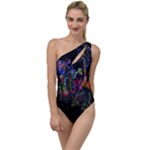 Grunge Paint Splatter Splash Ink To One Side Swimsuit