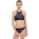 Grunge Paint Splatter Splash Ink Halter Bikini Set