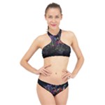 Grunge Paint Splatter Splash Ink High Neck Bikini Set
