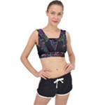 Grunge Paint Splatter Splash Ink V-Back Sports Bra