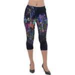 Grunge Paint Splatter Splash Ink Lightweight Velour Capri Leggings 