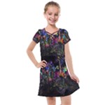 Grunge Paint Splatter Splash Ink Kids  Cross Web Dress