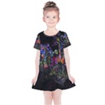 Grunge Paint Splatter Splash Ink Kids  Simple Cotton Dress