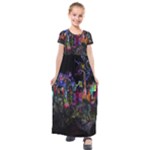 Grunge Paint Splatter Splash Ink Kids  Short Sleeve Maxi Dress