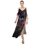 Grunge Paint Splatter Splash Ink Maxi Chiffon Cover Up Dress