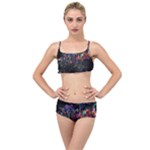 Grunge Paint Splatter Splash Ink Layered Top Bikini Set