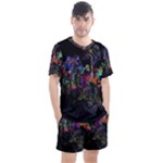 Grunge Paint Splatter Splash Ink Men s Mesh T-Shirt and Shorts Set