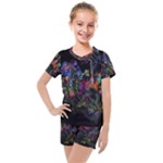 Grunge Paint Splatter Splash Ink Kids  Mesh T-Shirt and Shorts Set