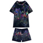 Grunge Paint Splatter Splash Ink Kids  Swim T-Shirt and Shorts Set