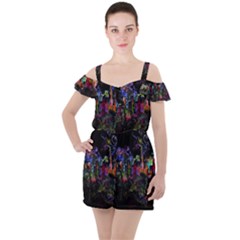 Ruffle Cut Out Chiffon Playsuit 