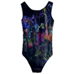 Grunge Paint Splatter Splash Ink Kids  Cut-Out Back One Piece Swimsuit