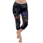 Grunge Paint Splatter Splash Ink Lightweight Velour Capri Yoga Leggings