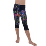 Grunge Paint Splatter Splash Ink Kids  Lightweight Velour Capri Leggings 