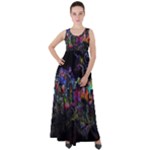 Grunge Paint Splatter Splash Ink Empire Waist Velour Maxi Dress