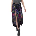 Grunge Paint Splatter Splash Ink Velour Split Maxi Skirt
