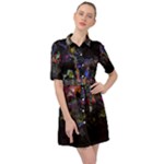 Grunge Paint Splatter Splash Ink Belted Shirt Dress