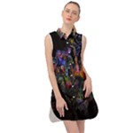 Grunge Paint Splatter Splash Ink Sleeveless Shirt Dress
