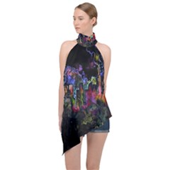 Halter Asymmetric Satin Top 