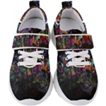 Grunge Paint Splatter Splash Ink Kids  Velcro Strap Shoes