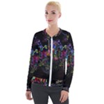 Grunge Paint Splatter Splash Ink Velvet Zip Up Jacket