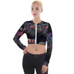 Grunge Paint Splatter Splash Ink Long Sleeve Cropped Velvet Jacket