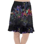 Grunge Paint Splatter Splash Ink Fishtail Chiffon Skirt