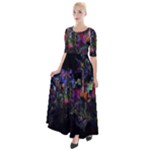 Grunge Paint Splatter Splash Ink Half Sleeves Maxi Dress