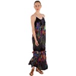Grunge Paint Splatter Splash Ink Cami Maxi Ruffle Chiffon Dress