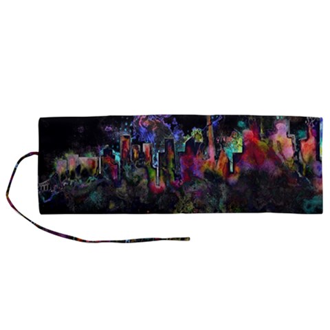Grunge Paint Splatter Splash Ink Roll Up Canvas Pencil Holder (M) from ArtsNow.com