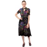 Grunge Paint Splatter Splash Ink Keyhole Neckline Chiffon Dress