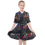 Grunge Paint Splatter Splash Ink Kids  All Frills Chiffon Dress