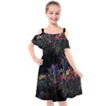 Grunge Paint Splatter Splash Ink Kids  Cut Out Shoulders Chiffon Dress