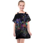 Grunge Paint Splatter Splash Ink Kids  One Piece Chiffon Dress