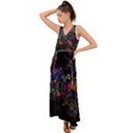 Grunge Paint Splatter Splash Ink V-Neck Chiffon Maxi Dress