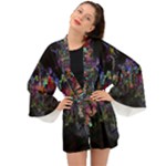 Grunge Paint Splatter Splash Ink Long Sleeve Kimono