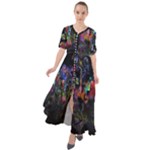 Grunge Paint Splatter Splash Ink Waist Tie Boho Maxi Dress