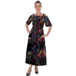 Grunge Paint Splatter Splash Ink Shoulder Straps Boho Maxi Dress 