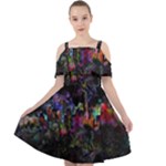 Grunge Paint Splatter Splash Ink Cut Out Shoulders Chiffon Dress
