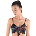 Grunge Paint Splatter Splash Ink Woven Tie Front Bralet