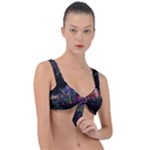 Grunge Paint Splatter Splash Ink Front Tie Bikini Top