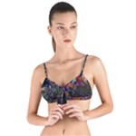 Grunge Paint Splatter Splash Ink Tie Up Cut Bikini Top